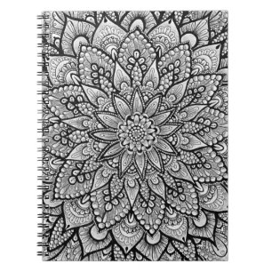 Black and White Original Art Mandala Card Notebook