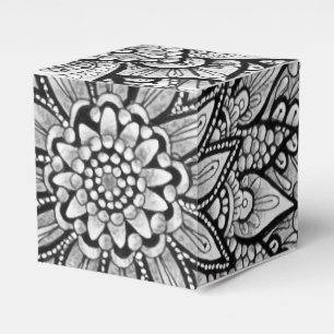 Black and White Original Art Mandala Favour Box