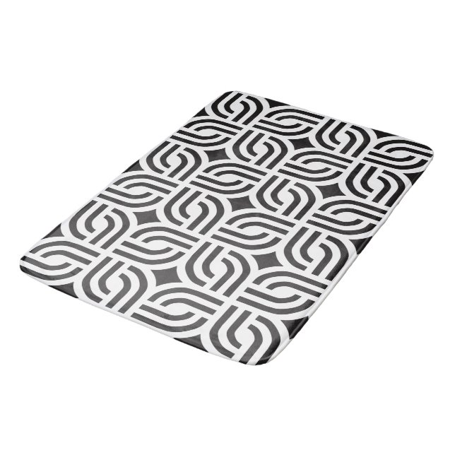 Black and white ornament patterns antique bath mat (Angled)