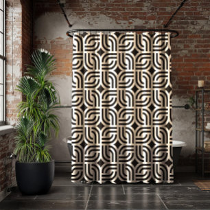 Black and white ornament patterns antique shower curtain
