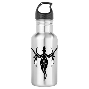 Black and White Ornate Tribal Elephant Mandala 532 Ml Water Bottle