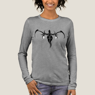 Black and White Ornate Tribal Elephant Mandala Tri-Blend Shirt