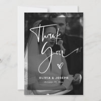Black and White Overlay Photo | Wedding Thank You