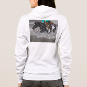 Black and White Overo Horse Stallion Hoodie