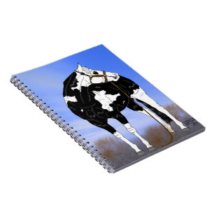 Black and White Overo Paint Horse Spiral Notebook