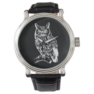 Black and White Owl Art Watch