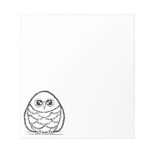 Black and White Owl Illustration Notepad