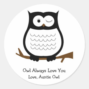 Black and White Owl Sticker
