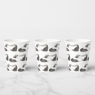 Black-and-White Oxford Tap Shoe Dance Teacher Paper Cups