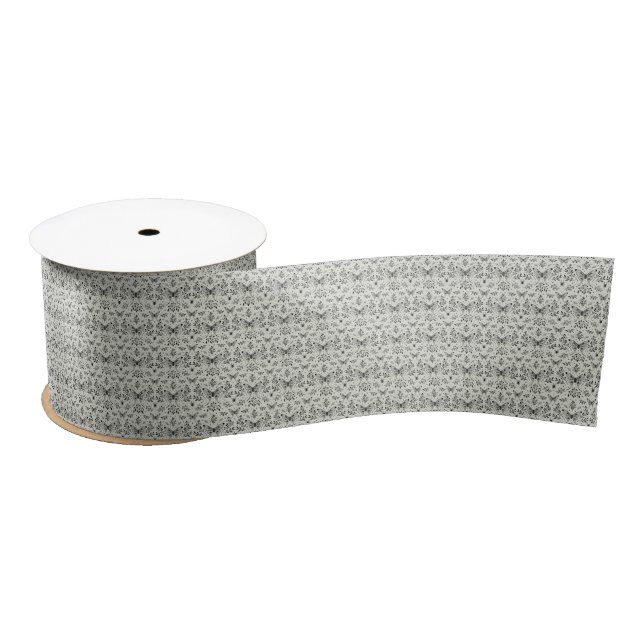 Black and White Pagan Moth Satin Ribbon (Spool)