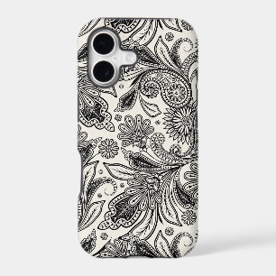 Black and white paislely