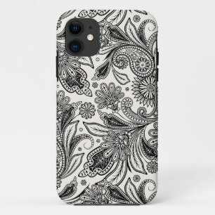 Black and white paislely Case-Mate iPhone case
