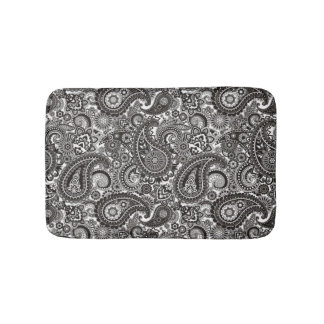 Black and White Paisley Bath Mat