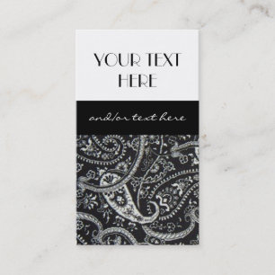 Black and White Paisley Business Card