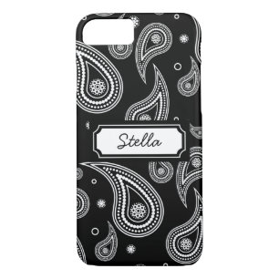 Black and White Paisley iPhone 7 Barely There Case