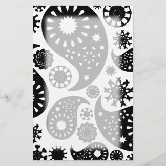 Black and White Paisley Pattern. Stationery