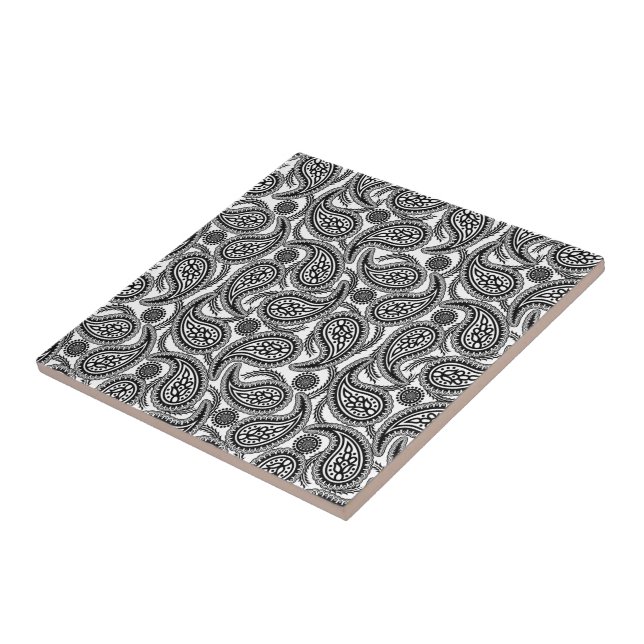 Black and white paisley tile (Side)