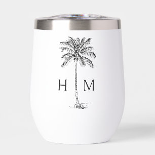 Black and White Palm Palmetto Tree Monogram