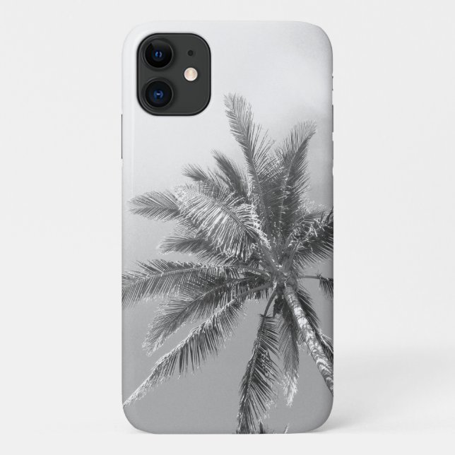 Black and White Palm Tree Case-Mate iPhone Case (Back)