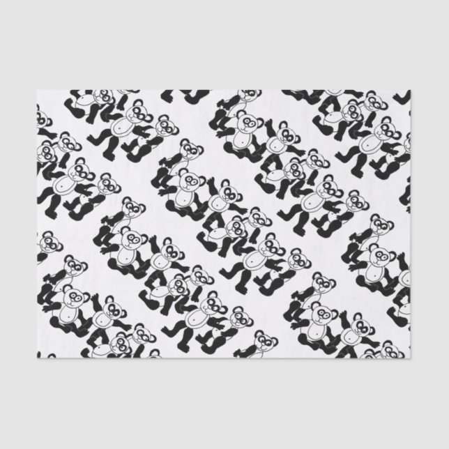 black and white panda tissue paper (Front)