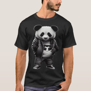 Black and white panda with cool cute sportswear T-Shirt