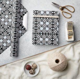 Black And White Pansy Design, Wrapping Paper
