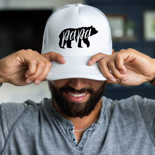 Black and White Papa Bear Trucker Hat