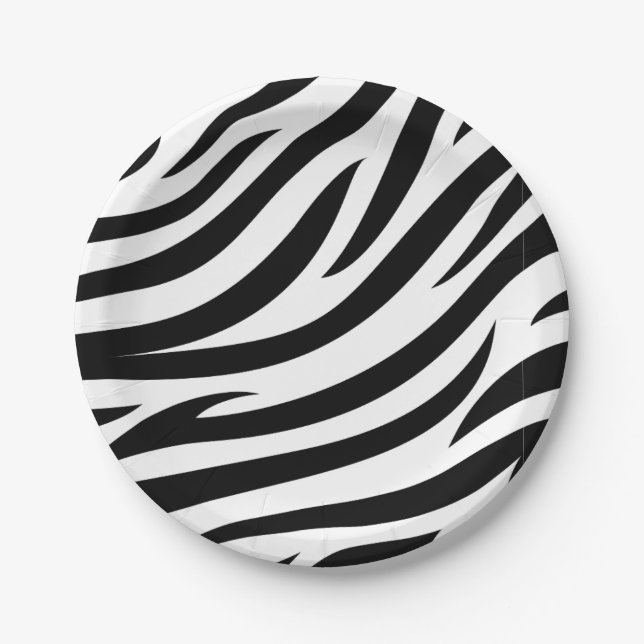 Black and white  paper plate (Front)