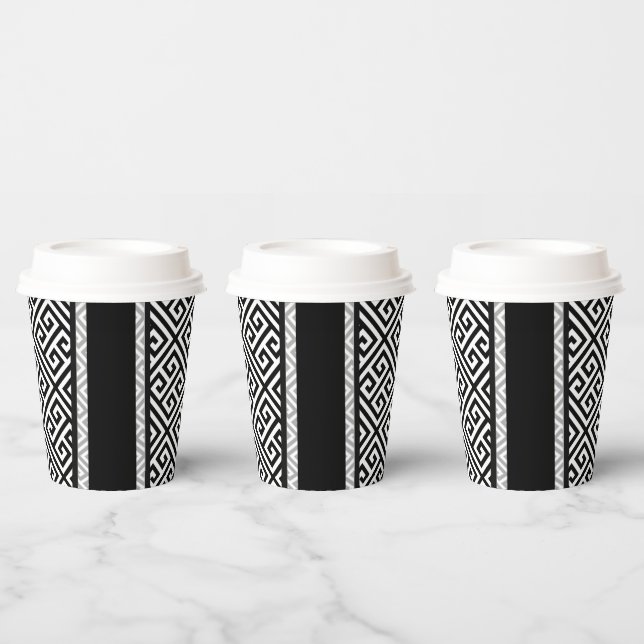 Black, and white paper plates cups (Multi)