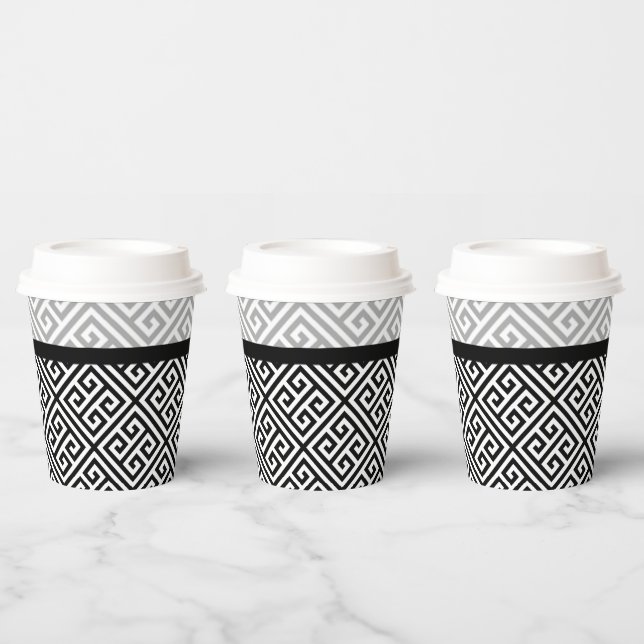 Black, and white paper plates paper cups (Multi)