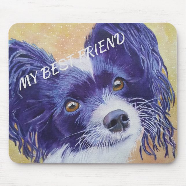 BLACK AND WHITE PAPILLON MOUSE PAD (Front)