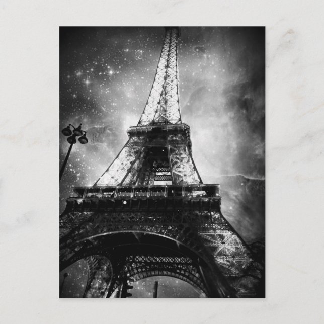 Black and White Paris Post Card, The Eiffel Tower Postcard (Front)