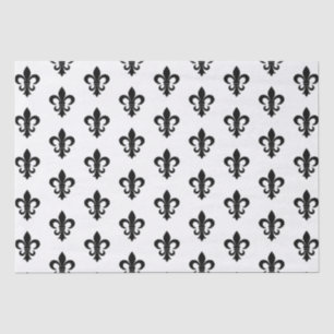 black and white Parisian French Fleur de Lis Paris Tissue Paper