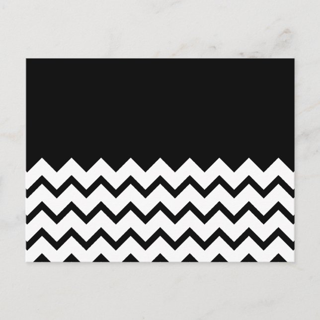Black and White. Part Zig Zag, Part Plain Black. Postcard (Front)