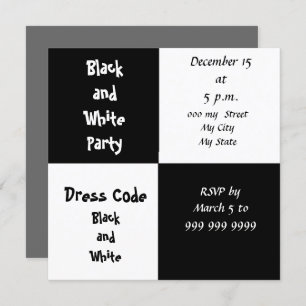 Black and White Party Invitation