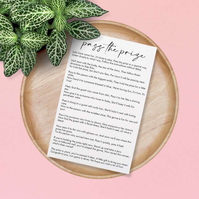 Black and White Pass the Prize Bridal Shower Game (Creator Uploaded)