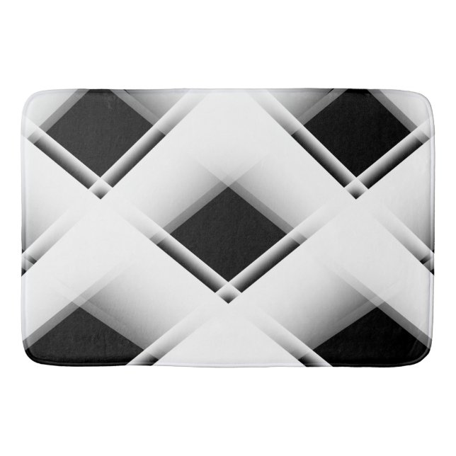 Black and White Pattern Bath Mat (Front)