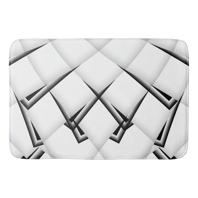 Black and White Pattern Bath Mat (Front)