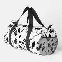 Black and White Pattern Birds on Cherry Blossoms