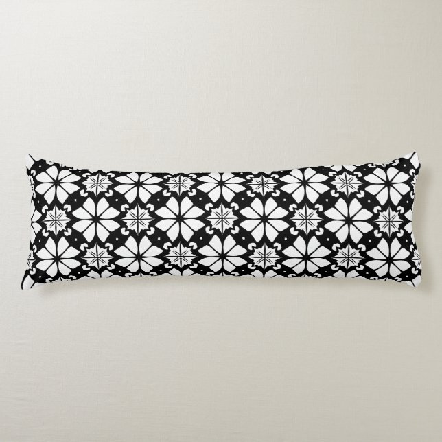 Black and white Pattern Body Cushion (Front)