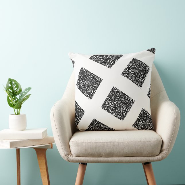 Black and White pattern doodle Cushion (Chair)
