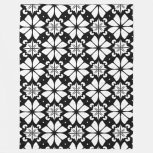 Black and white Pattern Fleece Blanket