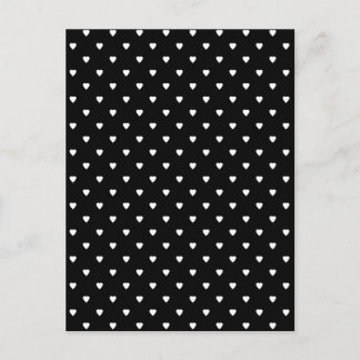 Black and White Pattern - Hearts. Postcard