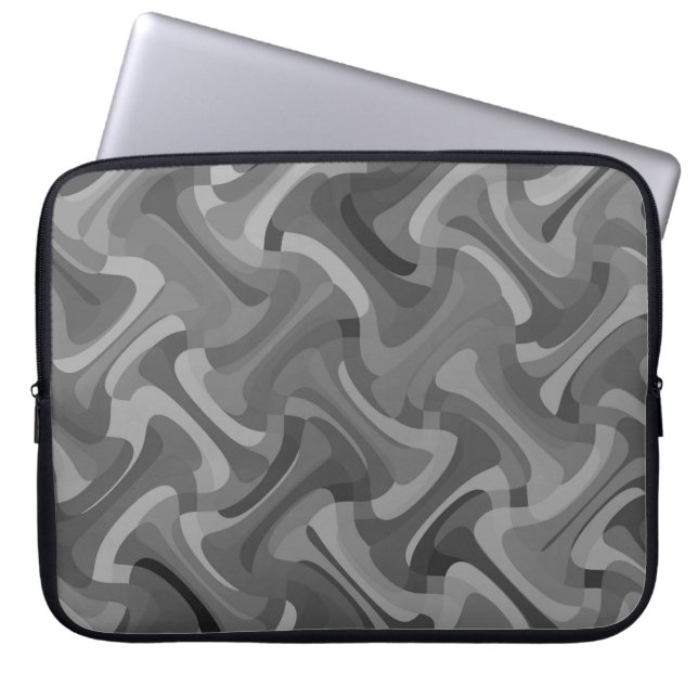 Black and White Pattern Laptop Sleeve (Front)
