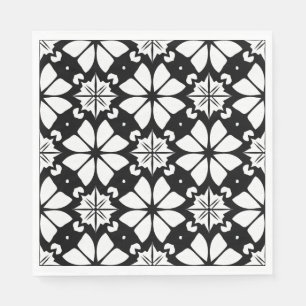 Black and white Pattern Napkin