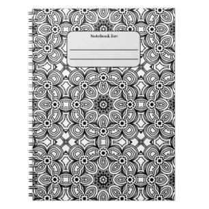 Black and white pattern  notebook