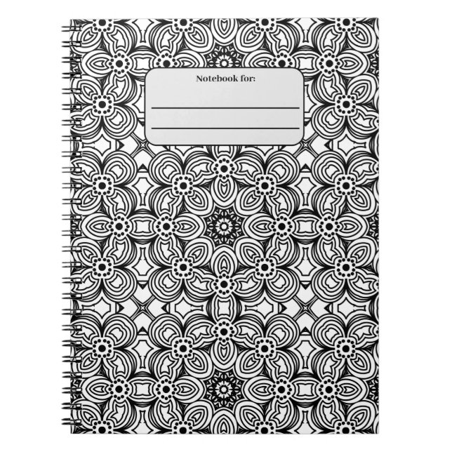 Black and white pattern  notebook (Front)