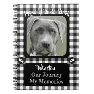 Black and White Pattern Pet Photo Memorial Journal