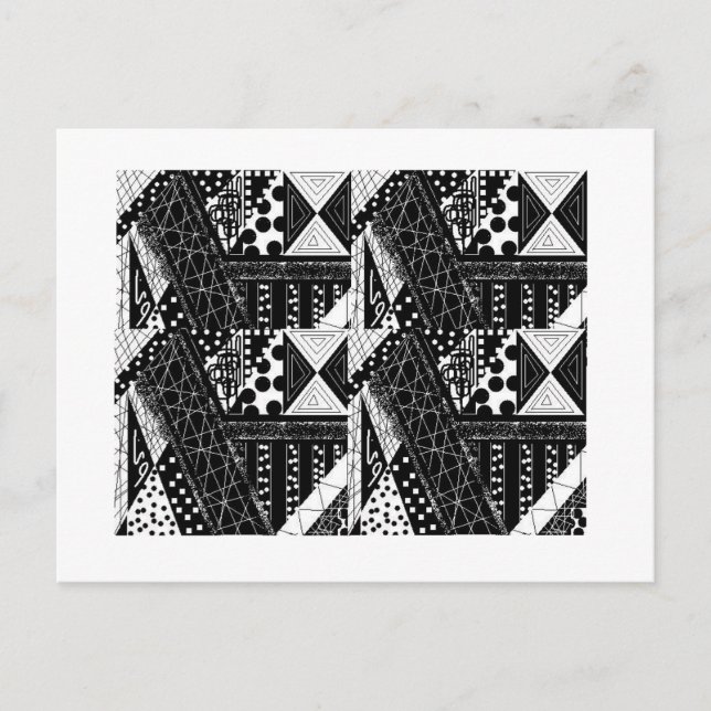 black and white pattern postcard (Front)