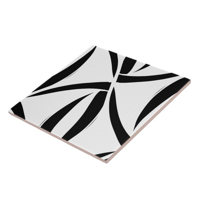 Black and white pattern seamless decorative tile (Side)